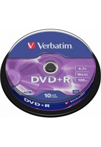 VERBATIM DVD D+R 16X4.7G 10T.  023942434986