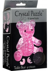 3D CRYSTAL PUZZLE - ΑΡΚΟΥΔΑΚΙ ΡΟΖ - 41 ΤΕΜ.