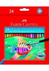 ΞΥΛΟΜΠΟΓΙΕΣ ΑΚΟΥΑΡΕΛΛΑΣ FABER CASTELL 24 ΤΕΜΑΧΙΑ + ΠΙΝΕΛΟ