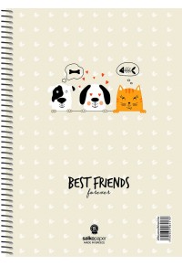 ΤΕΤΡΑΔΙΟ ΣΠΙΡΑΛ BEST FRIENDS 17X25 240 ΣΕΛΙΔΕΣ 4 ΘΕΜΑΤΑ ΣΕ 4 ΣΧΕΔΙΑ  5202832064549